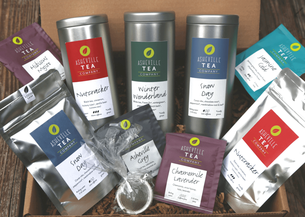 box of tea tins