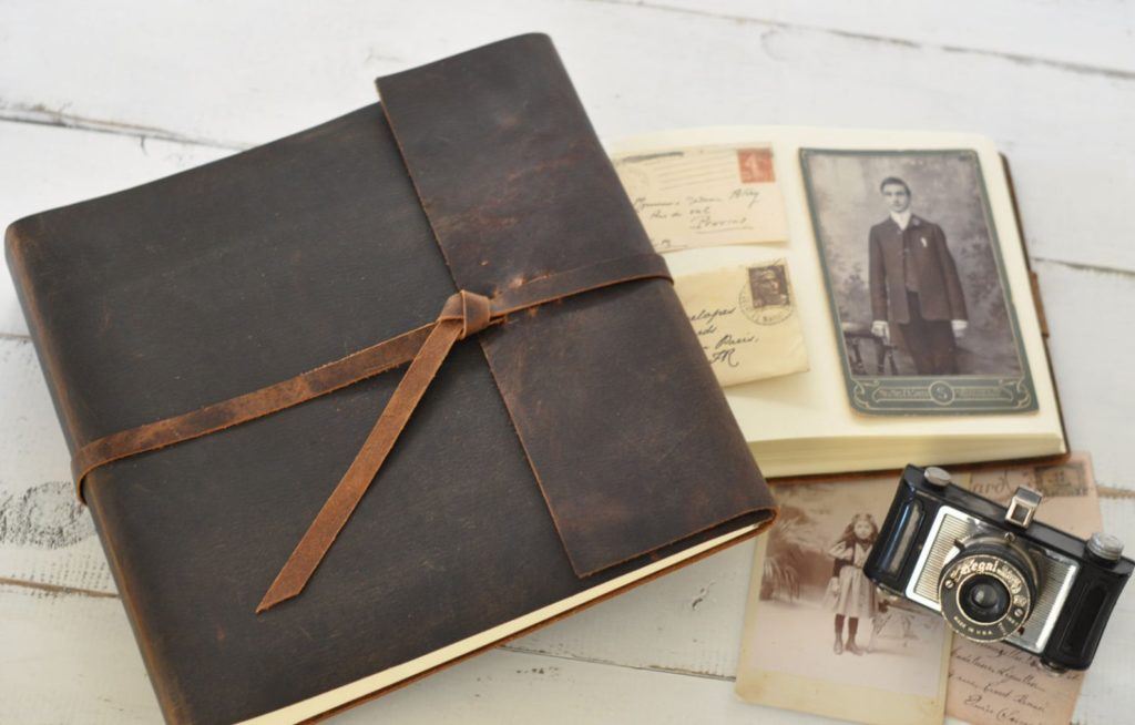 leather bound photo album